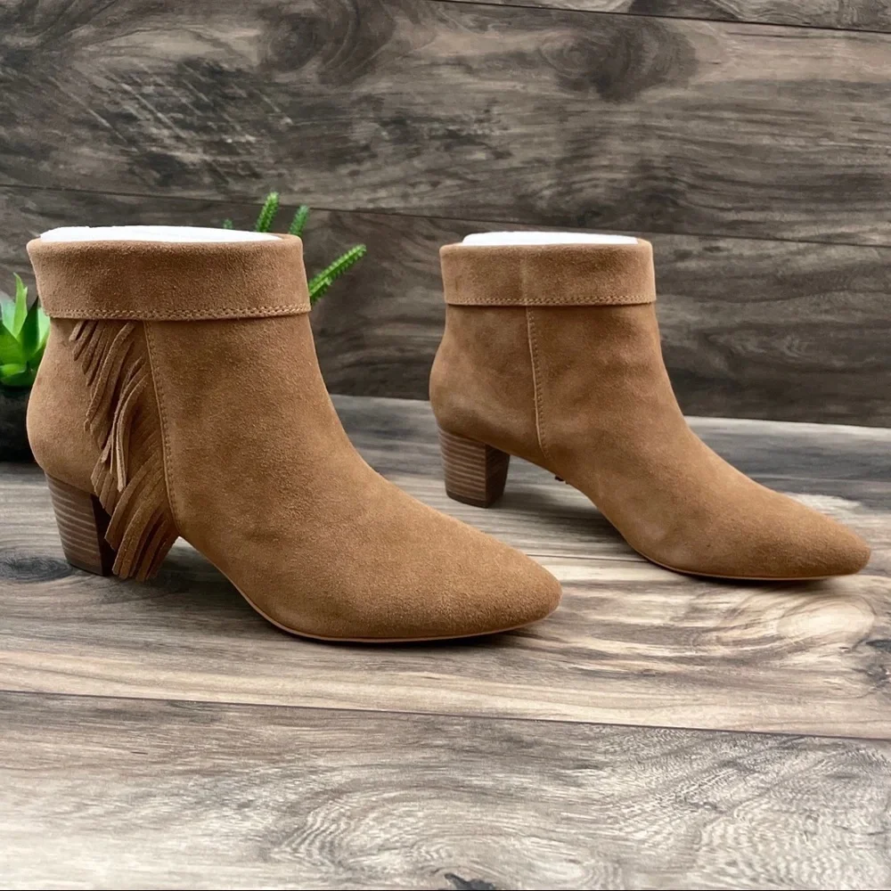 NIB Lucky Brand Zakina Side Fringe Ankle Bootie - Picture 8 of 11